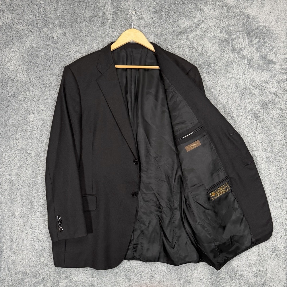 Nordstrom Loro Piana Blazer Mens 46L Black 100% Cashmere Sport Coat Jacket READ
